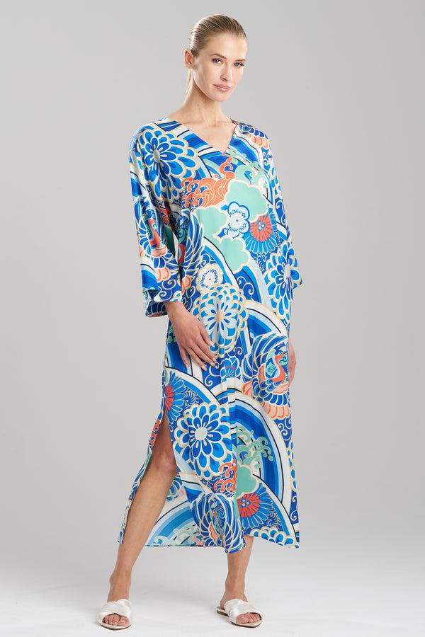natori Medallion Caftan Blue