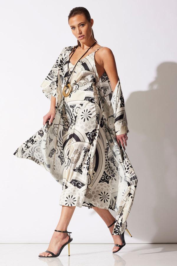 Natori Medallion Slip Dress Black