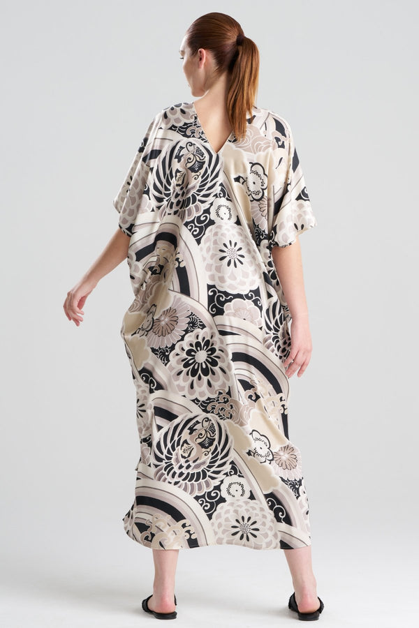 Natori Medallion V-Neck Caftan Black