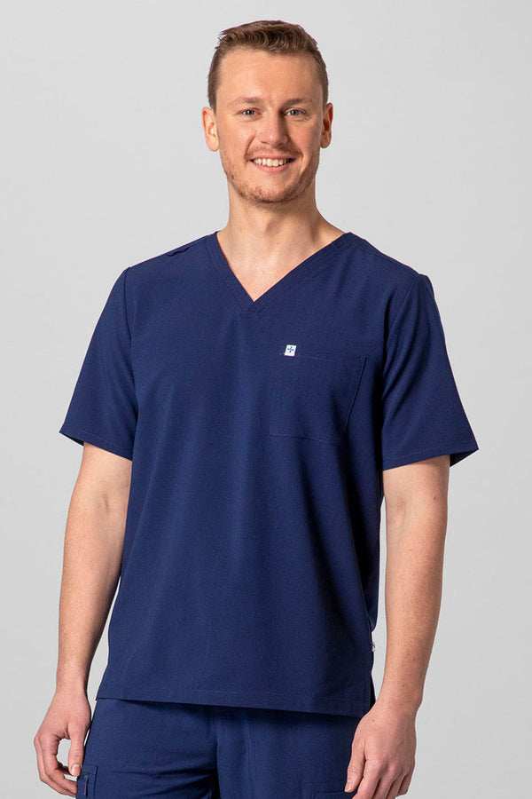 Natori Men's 2-Pocket V-Neck Scrub Top Navy