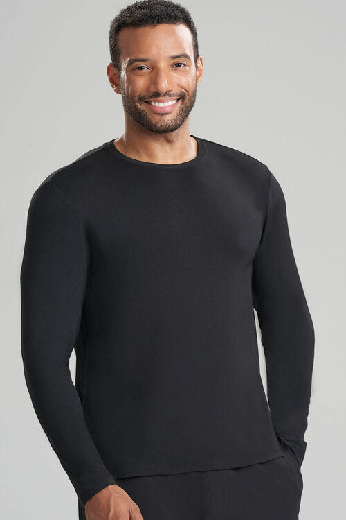 natori Men's Long Sleeve Underscrub Shirt Black