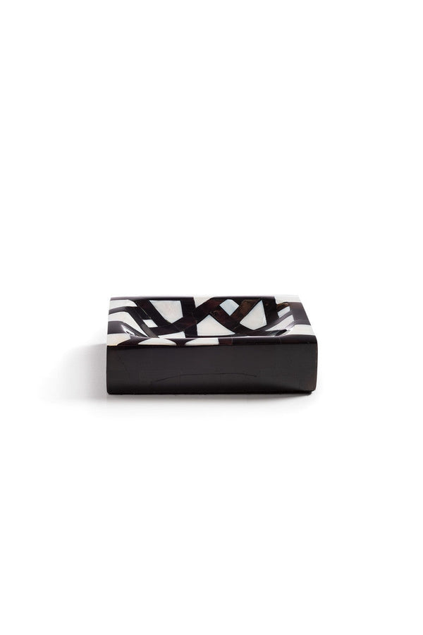 Natori Mindoro Soap Dish Black & White