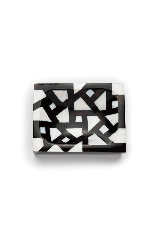 Natori Mindoro Soap Dish Black & White