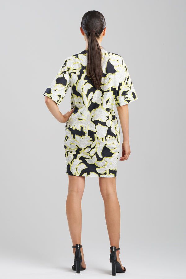 Natori Misty Floral Cotton T-Shirt Dress Black