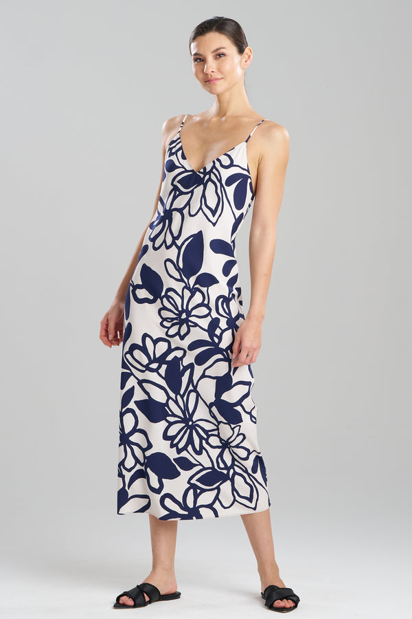 natori Miyu Slip Dress Navy