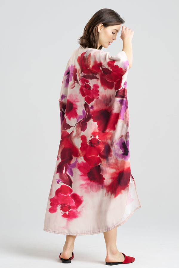 Natori Mizuki Zip Caftan Red