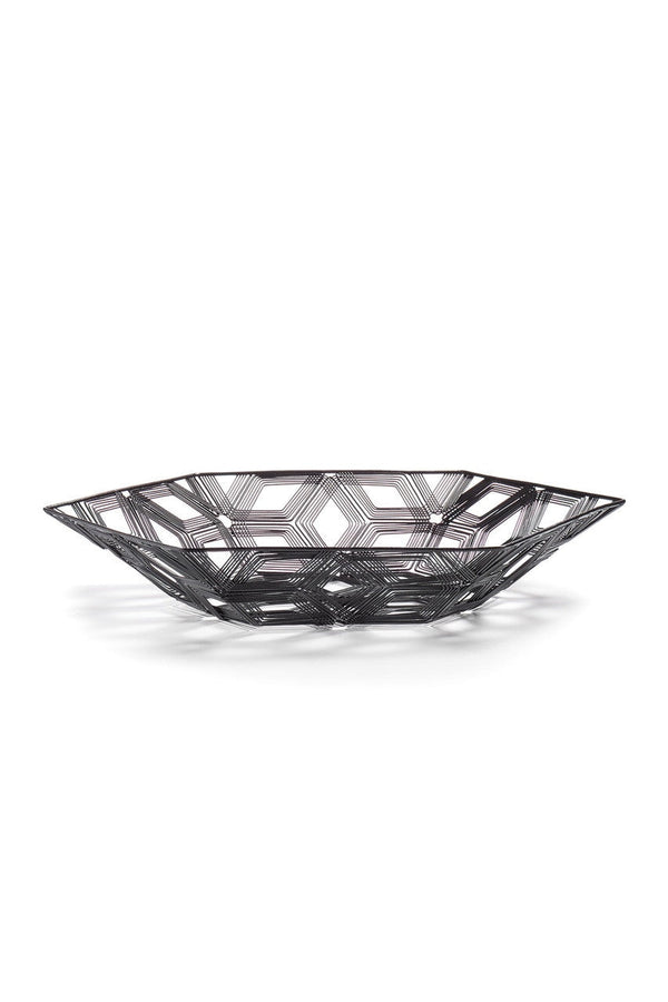 natori Naga Hexagon Tray Black