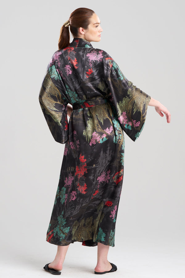 Natori Nara Silk Robe Black
