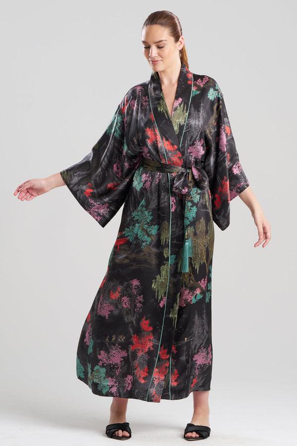 natori Nara Silk Robe Black