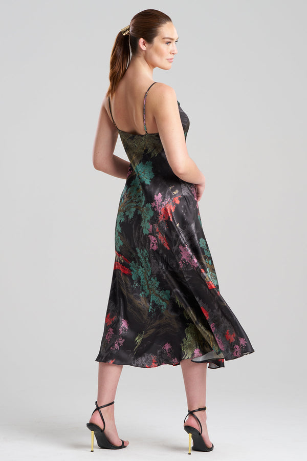 Natori Nara Silk Slip Dress Black
