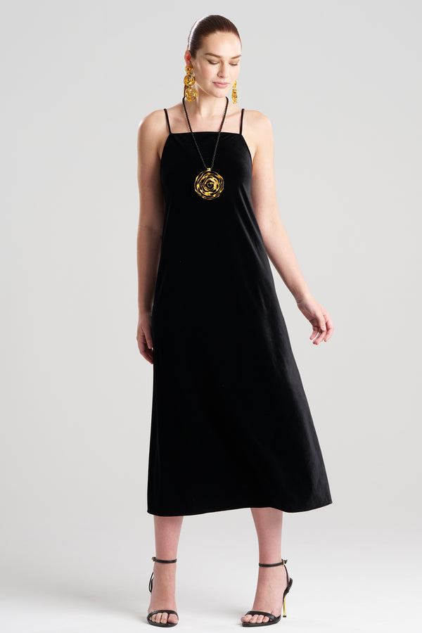 Natori Natalie Velvet Slip Dress Black