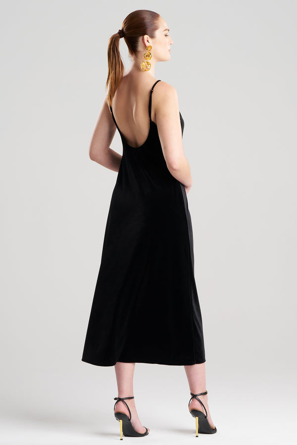 Natori Natalie Velvet Slip Dress Black