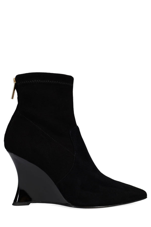 Natori Neko Suede Wedge Ankle Boot Black