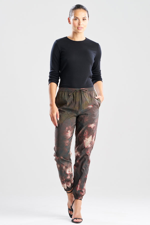 natori Niji Tie Dye Taffeta Joggers Green