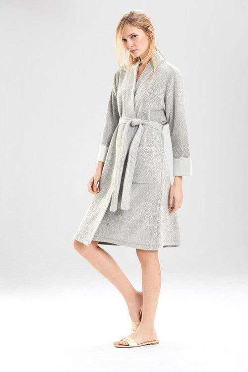 natori Nirvana Brushed Terry Robe Heather Gray