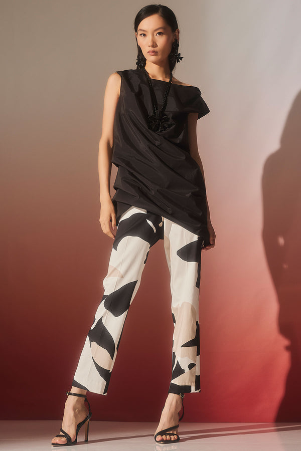 natori Nishi Cotton Side Zip Ankle Pants Neutral