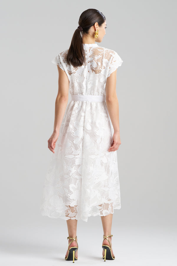 Natori Nishi Lace Tie Front Dress White
