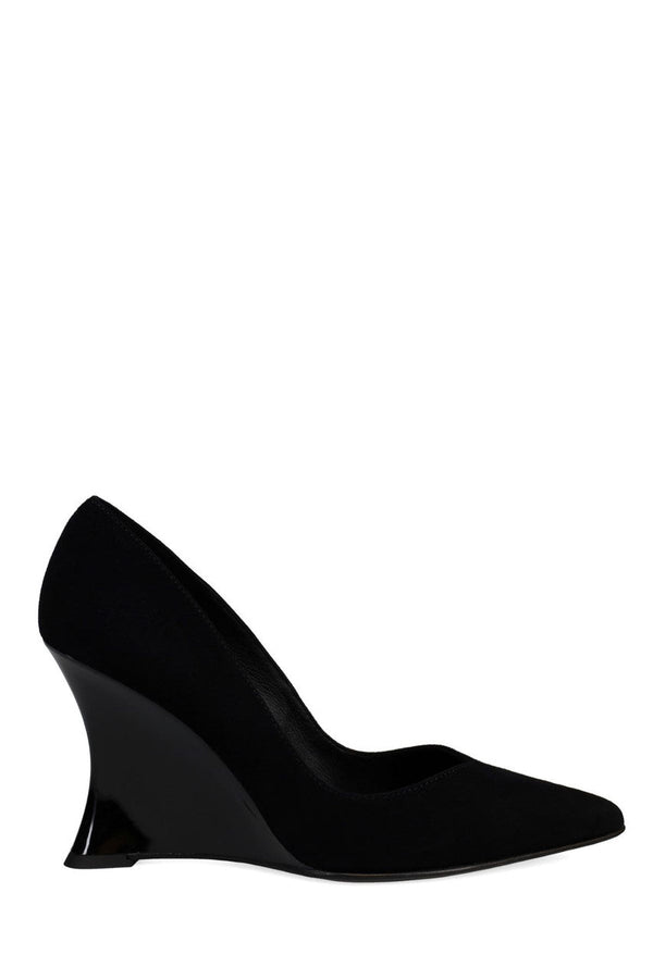 Natori Nori Suede Wedge Pump Black