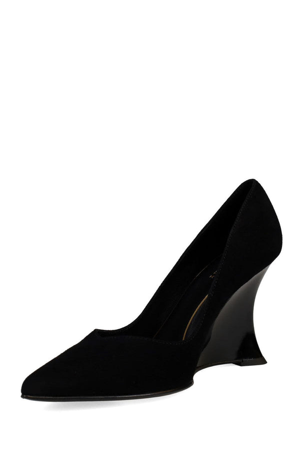 natori Nori Suede Wedge Pump Black