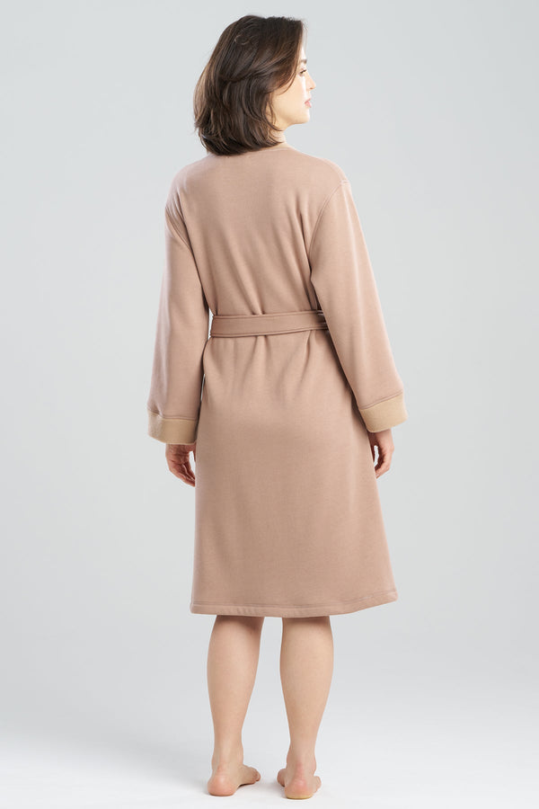 Natori Nova Cozy Brushed Knit Dream Robe Latte