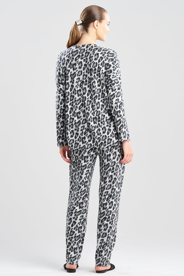Natori Ombre Leopard Printed Oasis PJ Charcoal