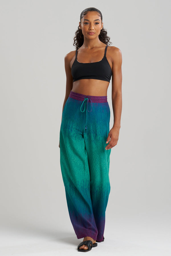 natori Ombre Printed Gauze Pants Green
