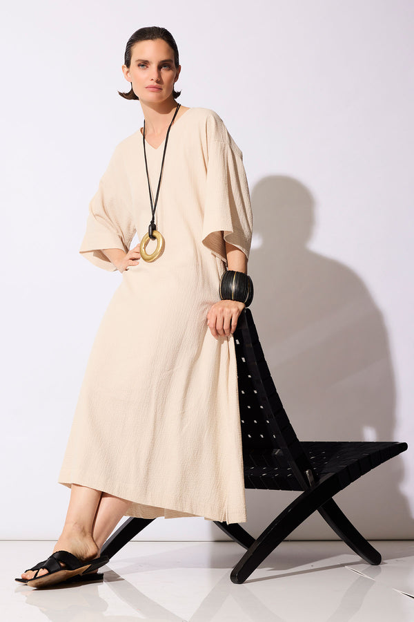 natori Onsen V-Neck Caftan Sand Dune