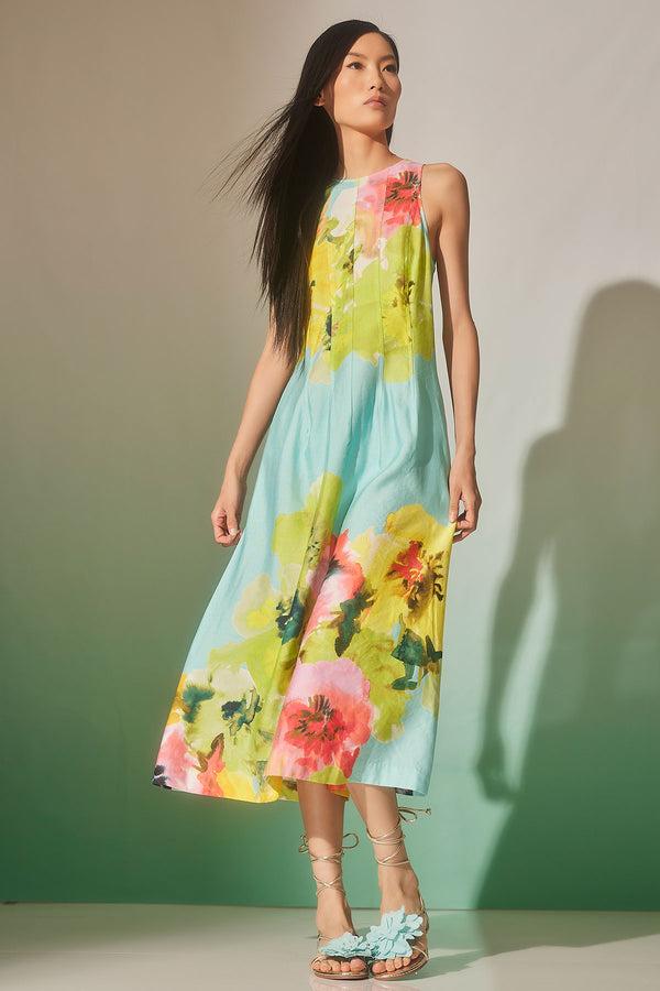 natori Ophelia Linen Dress Multi