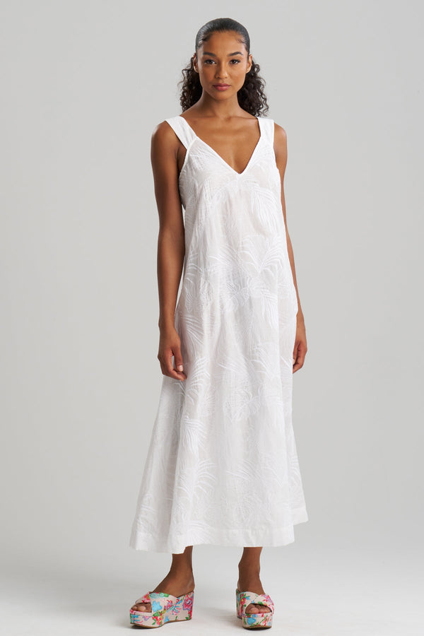 Natori Palm Maxi Dress White