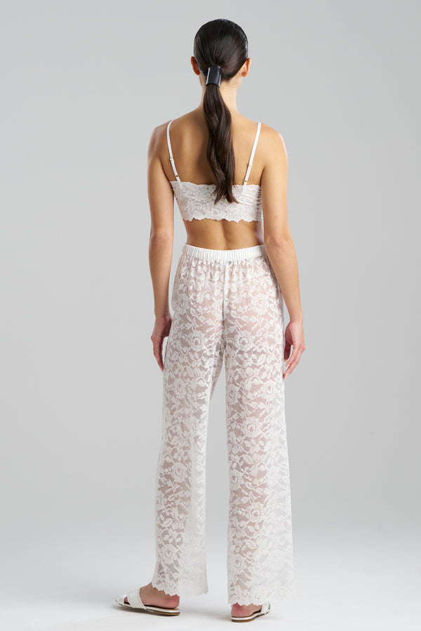 Natori Peony Allover Lace Pants Warm White