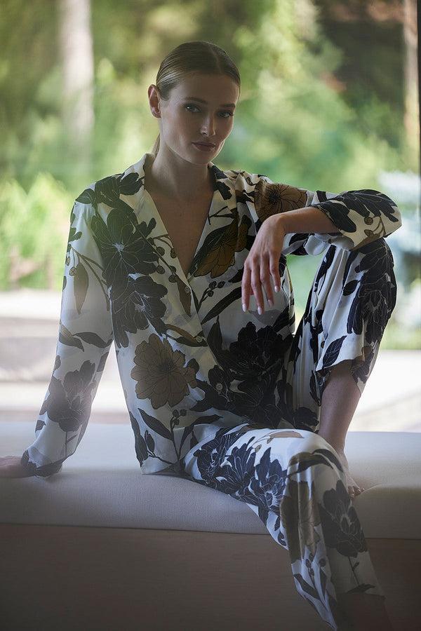 natori Peony Blossom Notch PJ Neutral