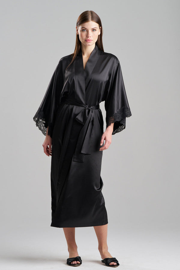 natori Peony Glamour Robe Black