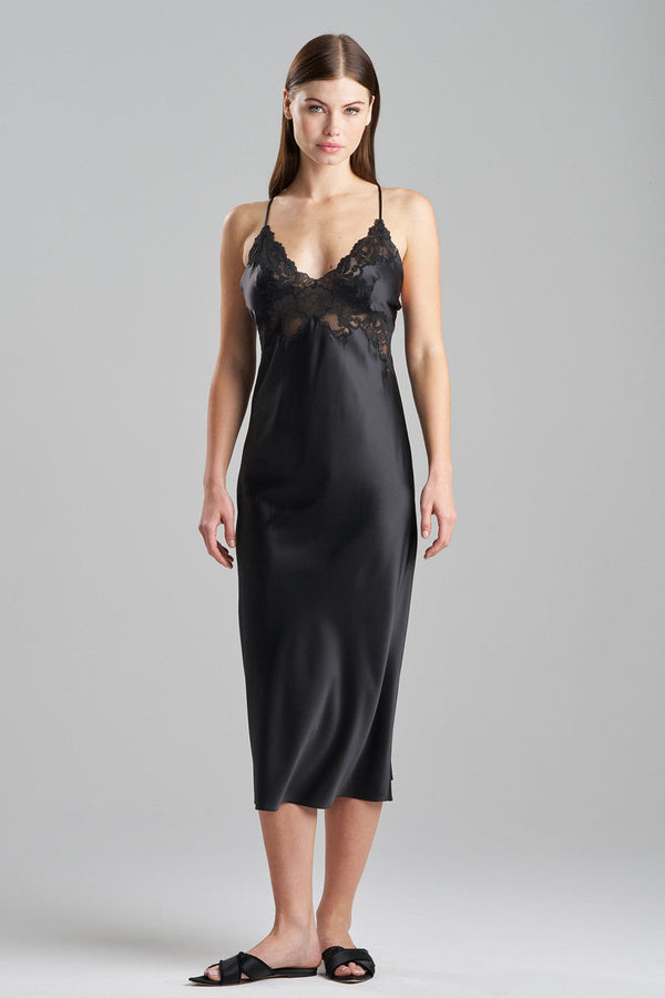 Natori Peony Glamour Slip Dress Black