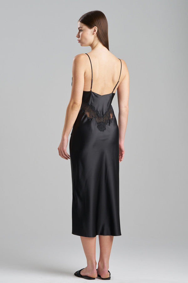 Natori Peony Glamour Slip Dress Black