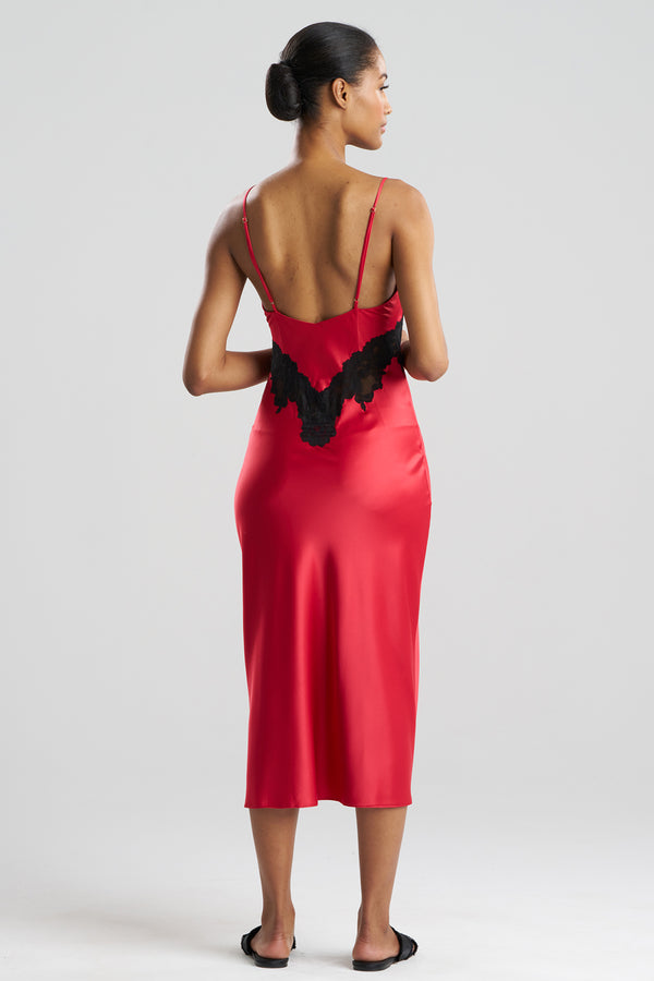 Natori Peony Glamour Slip Dress Red/Black