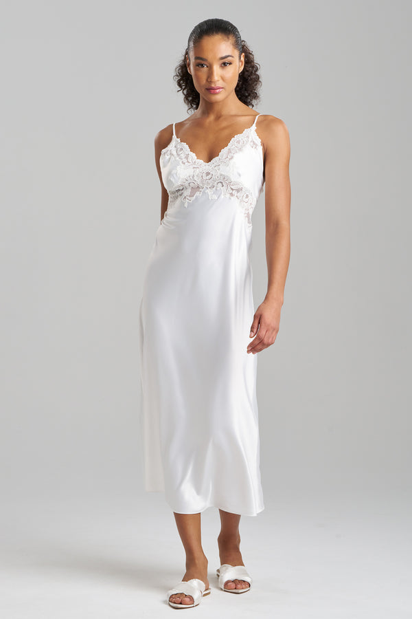 Natori Peony Glamour Slip Dress Warm White