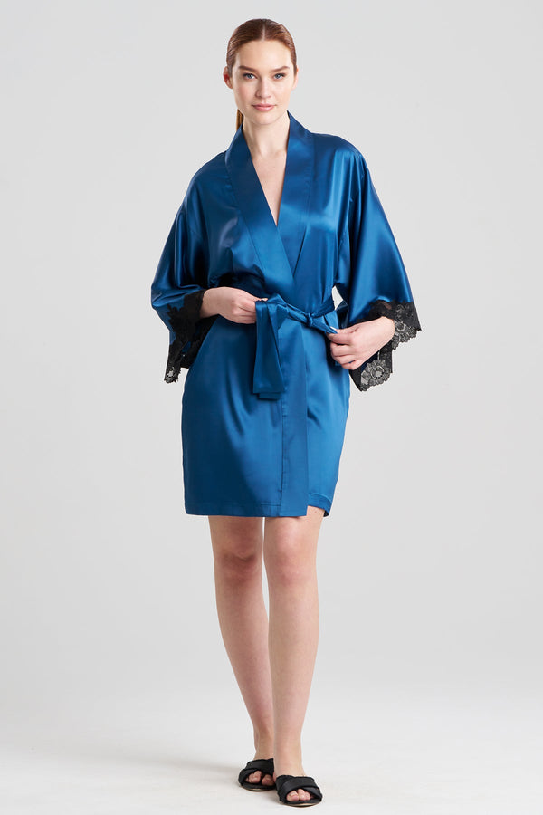 natori Peony Glamour Wrap Midnight Teal