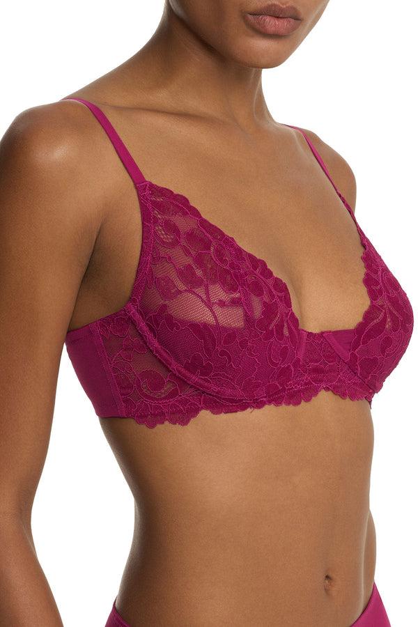Natori Peony Unlined Underwire Bra Dk Raspberry