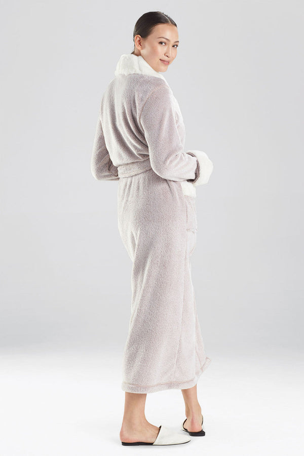 Natori Plush Faux Fur Robe Latte