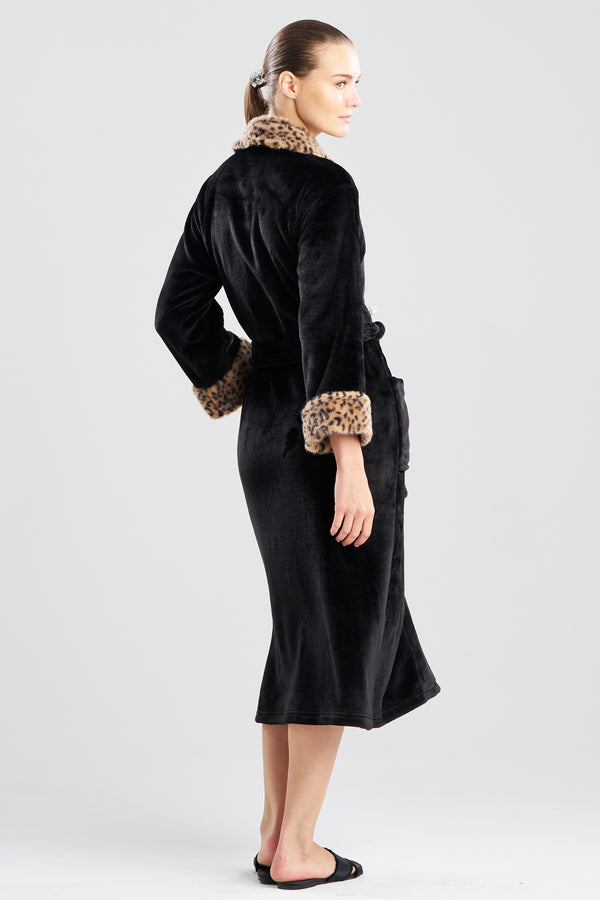 Natori Plush Lynx Robe Black