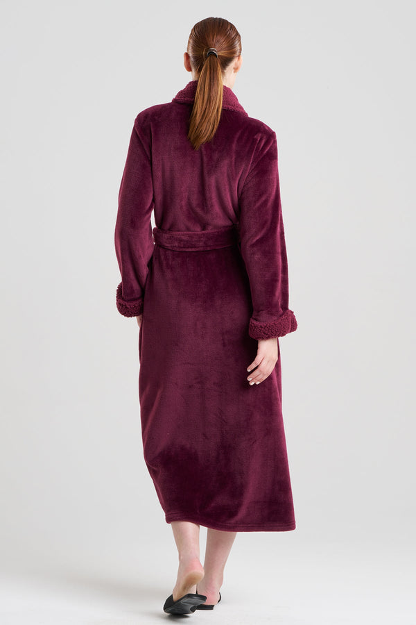 Natori Plush Sherpa Robe Cherry Lacquer