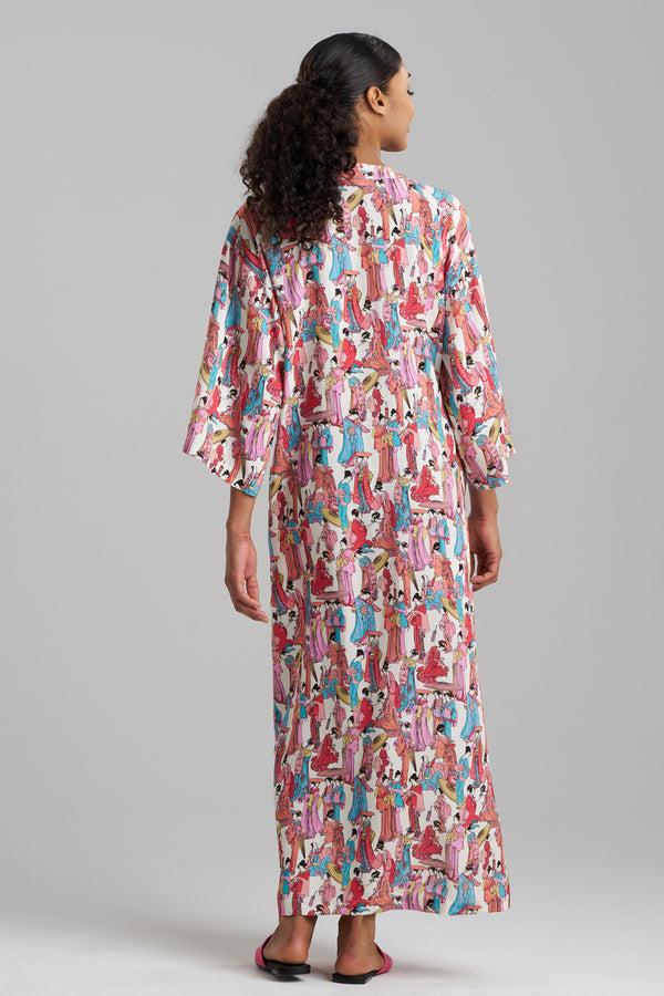 Natori Promenade Challis Caftan Warm White