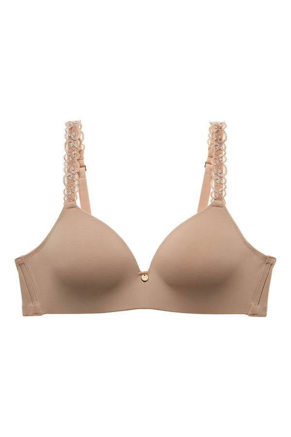 natori Pure Luxe Wireless Contour Bra Café
