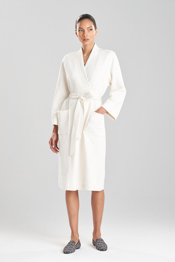Natori Quilted Infinity Jacquard Robe Cream