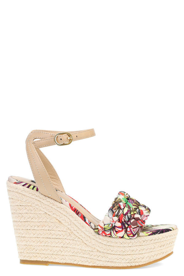 Natori Rae Tropical Braided Wedge Sandals Natural