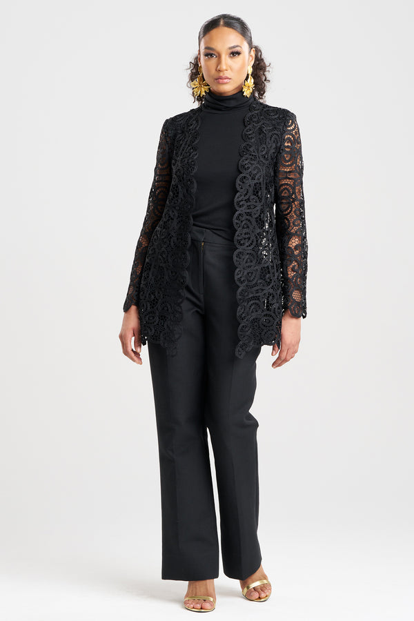 Natori Raffia Lace Blazer Black