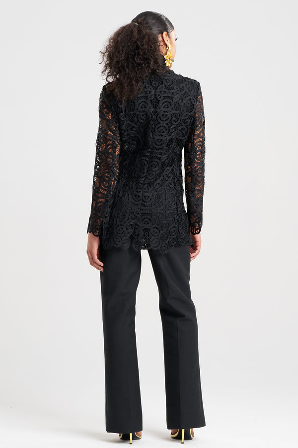 Natori Raffia Lace Blazer Black