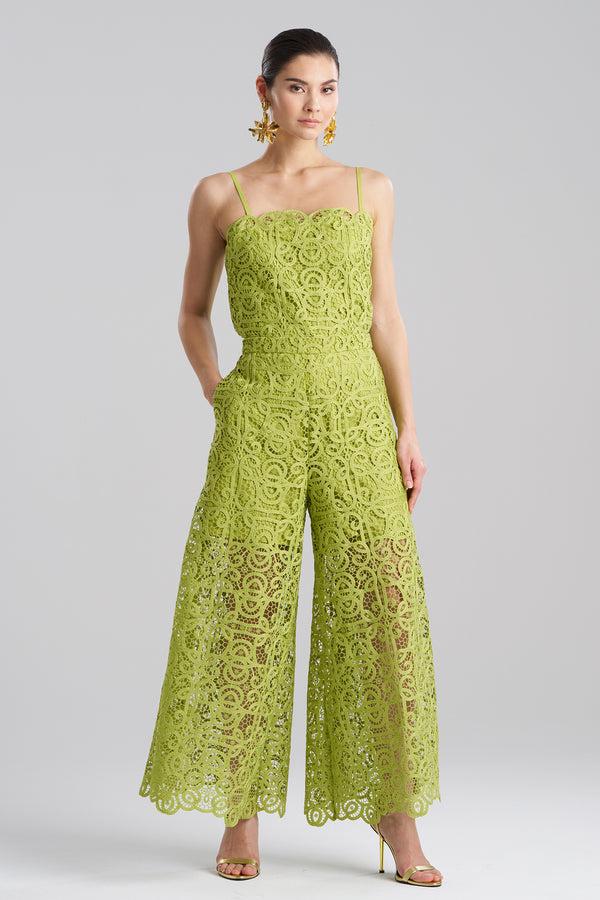 Natori Raffia Lace Palazzo Pants Pear