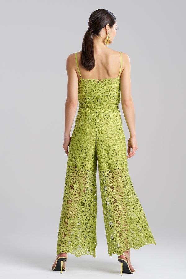 Natori Raffia Lace Palazzo Pants Pear
