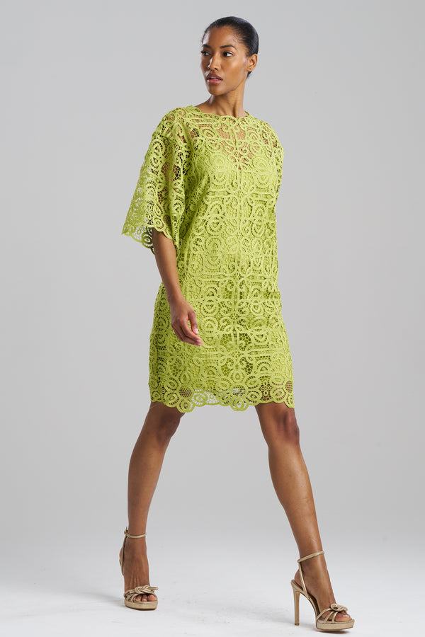 Natori Raffia Lace T-Shirt Dress Pear